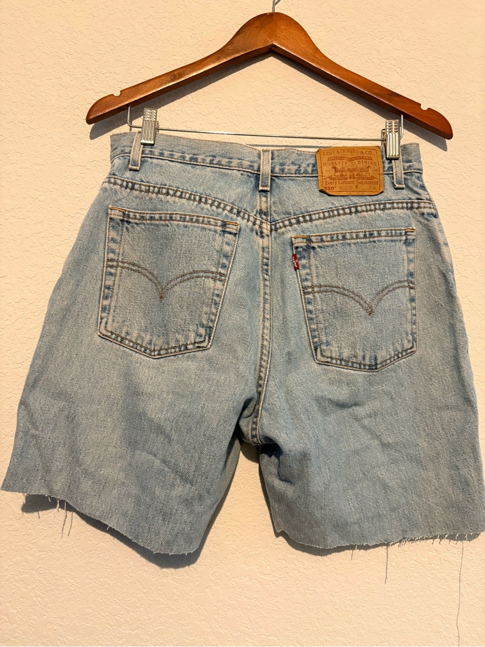 Vintage Levi's 550 Light Blue Denim Women's Cutoff Shorts